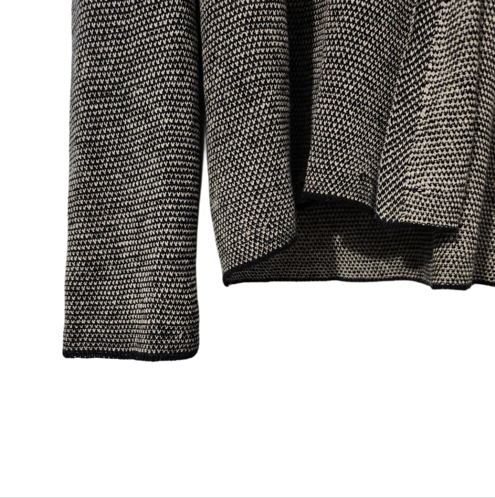 Eileen Fisher  Women's L Open-Front Cardigan 100% Organic Linen  Black - Picture 8 of 9